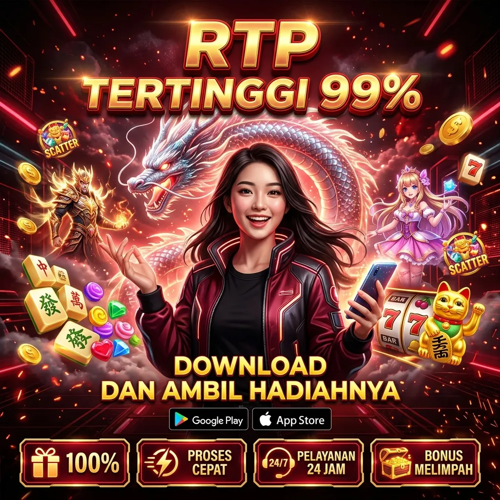 Tampilan utama aplikasi 77RF dengan akses permainan digital